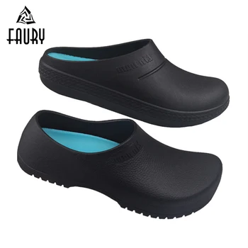

2019 Men Women Chef Kitchen Shoes Summer Breathable Garden Clogs Anti Slip Oil-proof Slippers Chef Master Cook Unisex Work Shoes