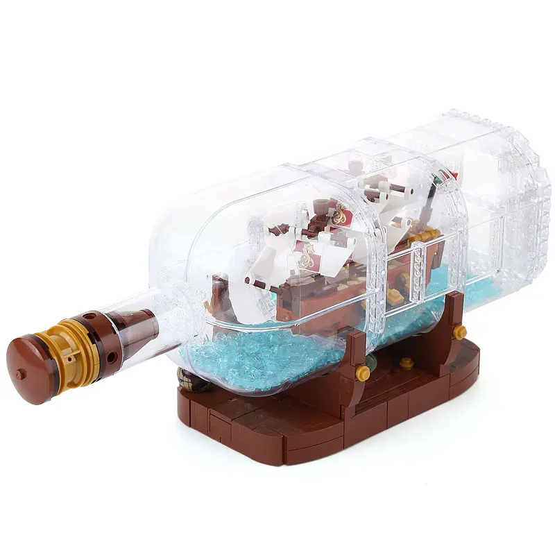

1078Pcs New Legoing Pirates of The Caribbe Movie Series The 21313 Ship in a Bottle Set Building Blocks Bricks Toys Birthday Gift
