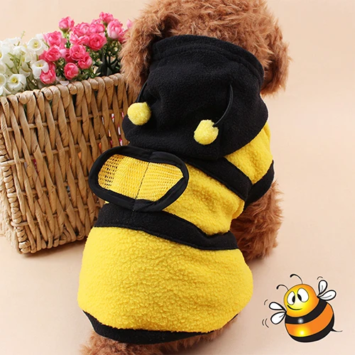Кофта с капюшоном для домашнего животного Одежда милые фантазии одежда для щенков костюм кошки пальто наряд пчелы Стиль одежда для