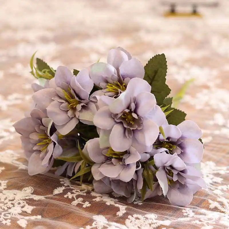 1 букет Delphinium Шелковый цветок Искусственные цветы фото реквизит поддельные Листья Свадебные вечерние украшения для дома