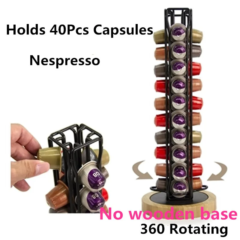 

2019 Nespresso Coffee Capsule Pod Tower Stand Coffee Pod Holder Dispenser Fits Nespresso Capsule Storage Coffee Filter Holder