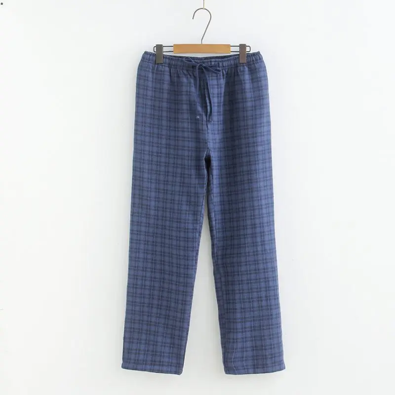 plaid pajama pants Spring Autumn Men 100% Cotton Pajama Pants Male Casual Plaid Home Trousers pantalon pijama hombre Lounge wear S-XXL 100KGS black silk pajamas