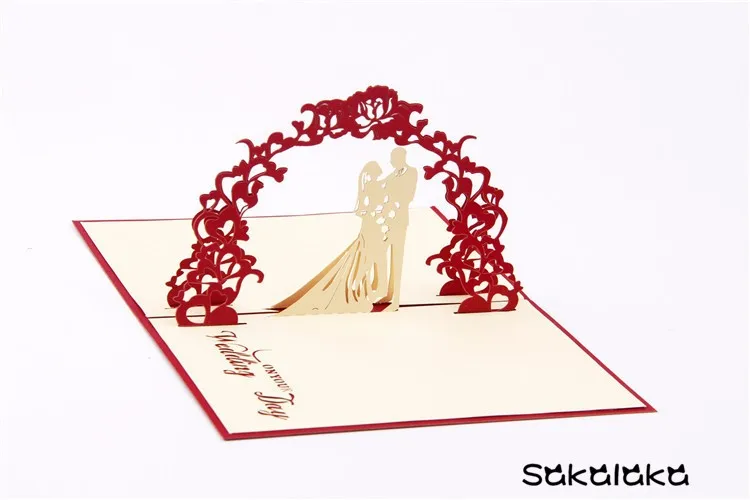Креативные 3D свадебные пригласительные открытки на заказ бумажные открытки на день Святого Валентина ручной работы милые свадебные карточки