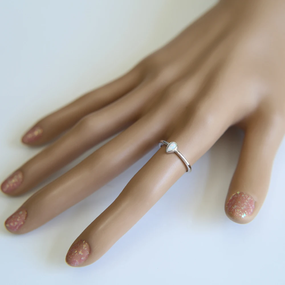 Кольца анильос кольцо 925 пробы Элегантный 3*5 мм грушевидной формы Опал один Чистая девушка Для женщин изысканное кольцо Одежда высшего качества