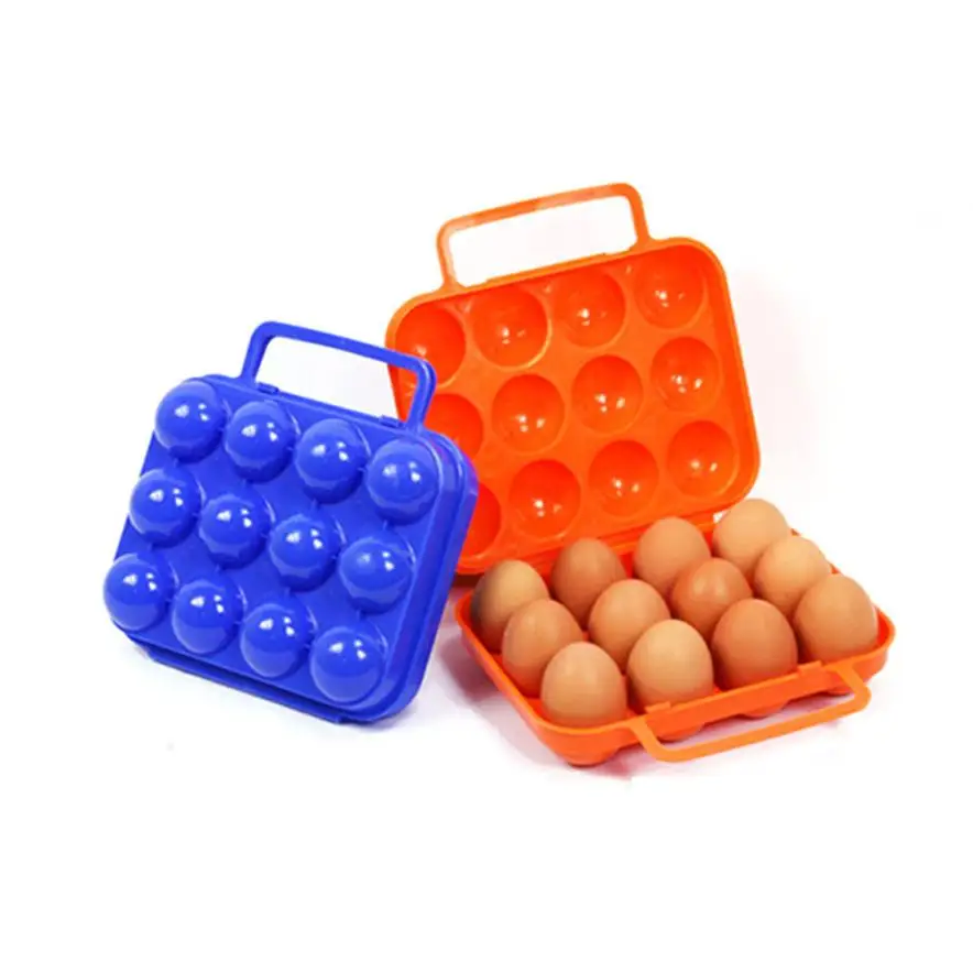 Портативный 12 яиц пластиковый контейнер держатель складной ящик для хранения яиц ручка чехол AP6