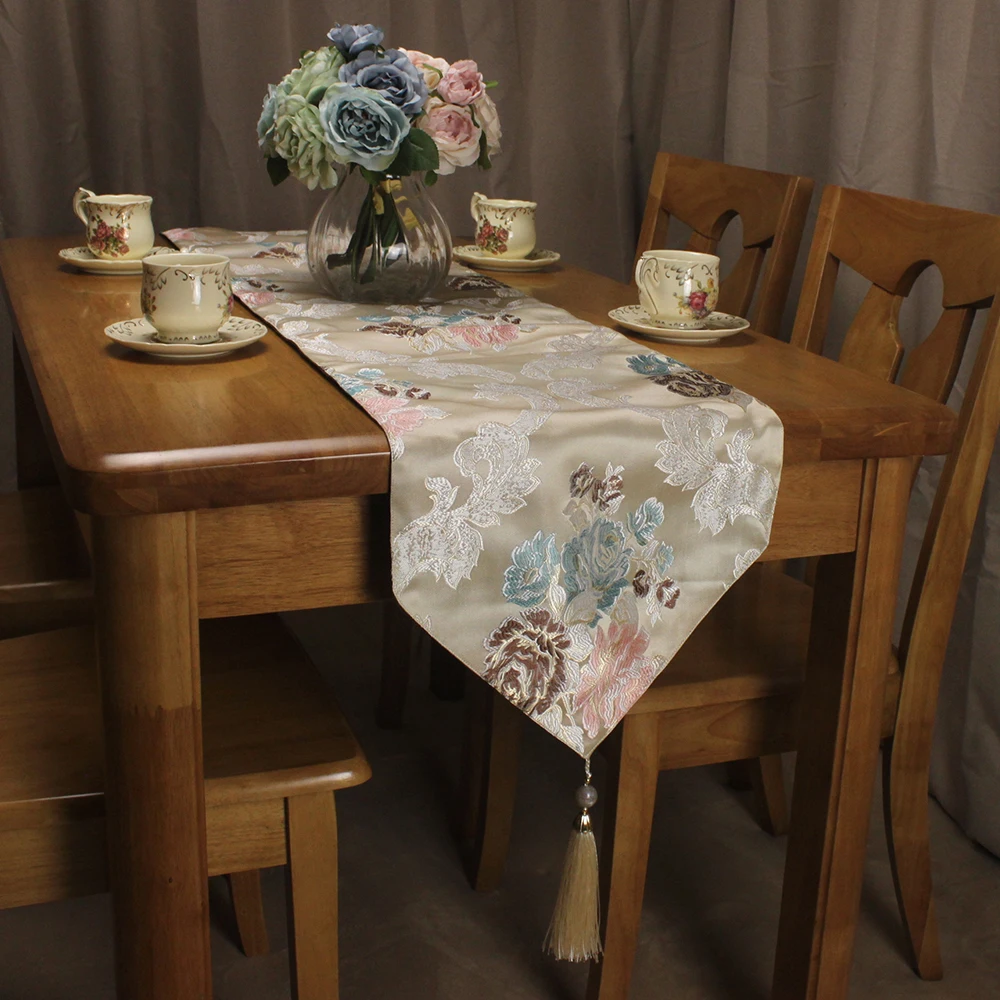 CURCYA Vintage Elegant Wedding Table Runners Hotel Home 
