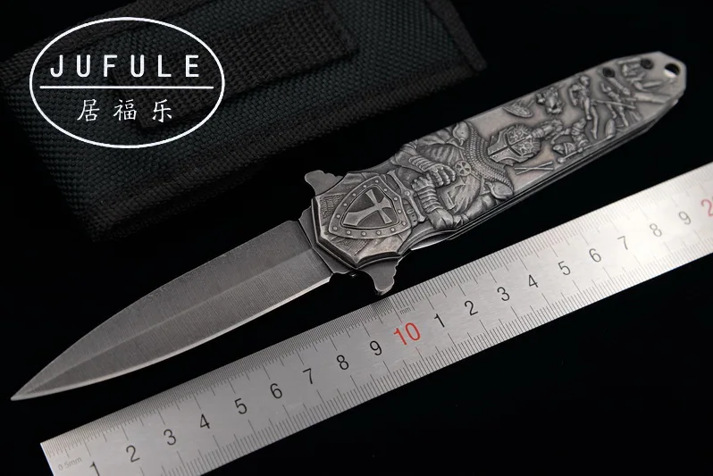 Складной Карманный Походный нож JUFULE 9Cr18MoV оригинальный дизайн для охоты