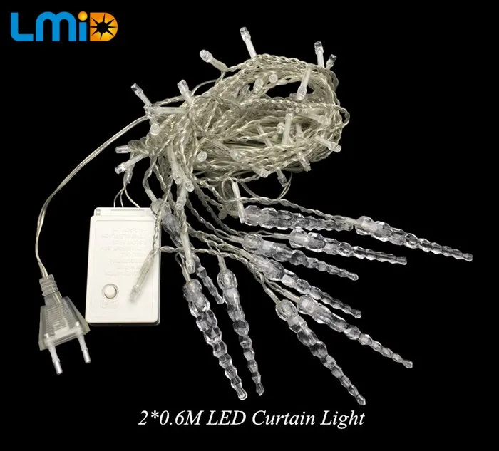 LMID 2 м* 0,6 м 60 Светодиодный s Сосулька Светодиодный светильник-гирлянда теплый белый Сказочный светильник праздничный светильник для вечерние рождественские гирлянды свадебные украшения