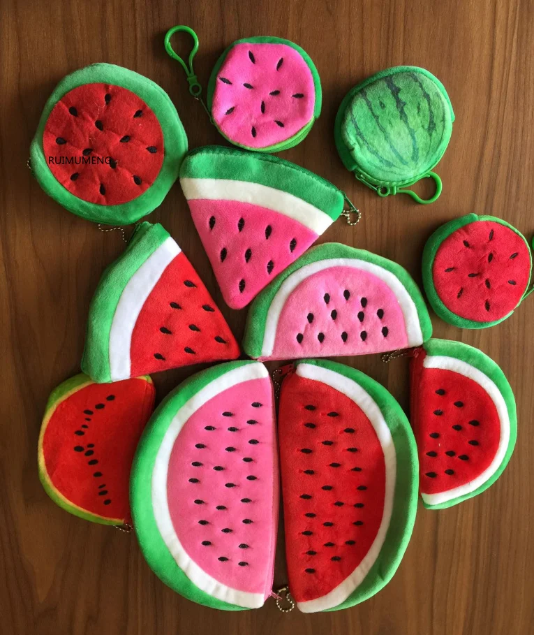 

All Shapes - Cartoon Fresh Watermelon Coin Purses , Small Casual Coin Wallet BAG , Lady's Fruits Money Bag Pouch