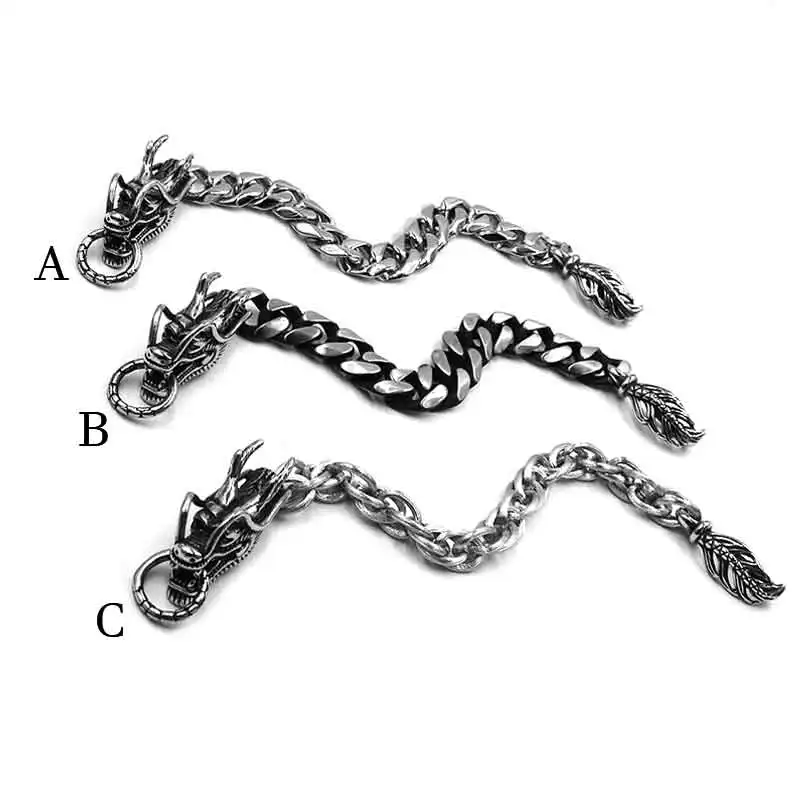 

Dragon Head Bracelet Stainless Steel Titanium Jewelry Punk Link Chain Biker Mens Boys Bracelet Wholesale SJB0359