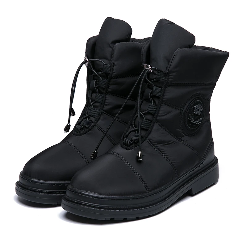 AIMEIGAO High Quality Warm Fur Snow Boots Women Plush Insole Waterproof Boots Platform Heels Red Black Winter Women Boots