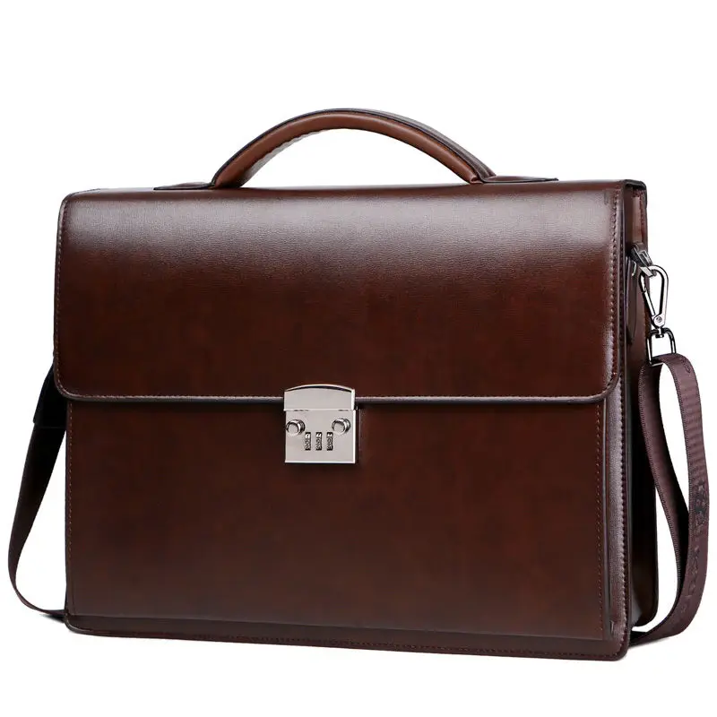 US $55.18 Genuine Leather Mens Crossbody Bag High Quality Business Briefcase Bag Shoulder Messenger Bags Office Handbag Laptop Briefcases