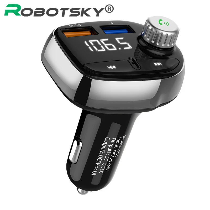 Dual USB MP3 Bluetooth Car Charger 5v 2.4A 12V Voltmeter USB Auto Charger Power Adapter Socket