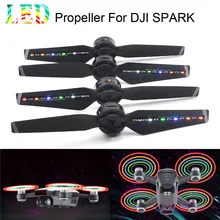 2 пары Spark светодиодный Flash винты лезвия реквизит Перезаряжаемые для DJI Spark Drone 6J9 Перевозка груза падения