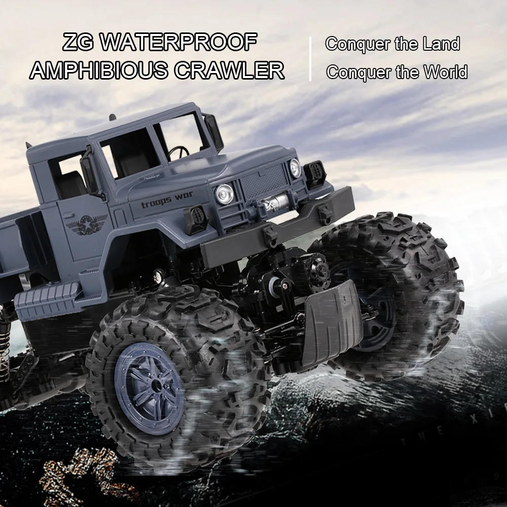 ZG-C1231W 1/12 2,4 г RC автомобиль 4WD дистанционное управление военный автомобиль амфибия водонепроницаемый пустынный Рок Гусеничный автомобиль