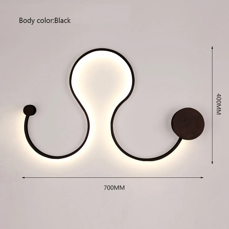 Современный светодиодный настенный светильник скандинавские бра светодиодный прикроватный светильник для спальни Скандинавский дизайн гостиной коридор настенные светильники-бра для гостиницы - Цвет абажура: Style A Black