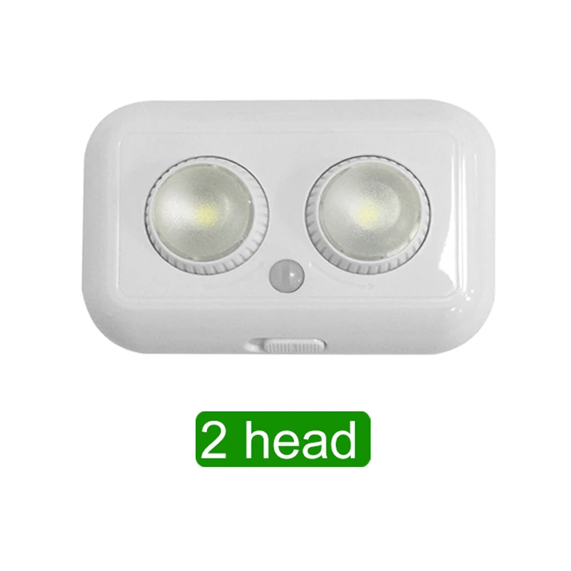 ZjRight светодиодный светильник для шкафа с PIR датчиком движения, индукционный светильник для человеческого тела, Домашний Светильник, кухонный шкаф, туалетный книжный шкаф, настенный ночной Светильник - Цвет: Two head