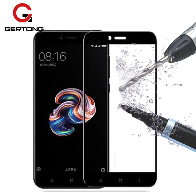 

GerTong Full Cover Tempered Glass For Xiaomi Redmi 4X Note 4 Global 5A 4A 4 Pro 3 3S 3X 5 Plus Mi5 S Mi6 MiA1 5X Mi8 SE Mi Note3