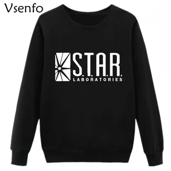 

Vsenfo STAR Labs Sweatshirt Women The Flash STAR Laboratories Hoodies Crewneck Harajuku Pullover Superman Tv Series Hoody