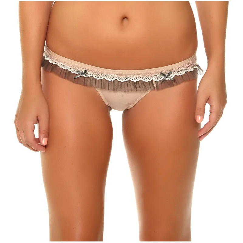 

MiaoErSiDai Sexy Women Ruffle G-string Thongs Girls Panties Women Thong Underwear Lace T Word Pants Ladies Brief Pants S-L