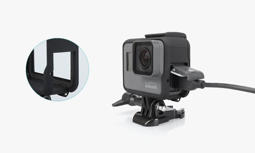 Vamson для Gopro аксессуары защитная рамка чехол задняя крышка корпус крепление Hero7 6 5 черный 7 серебристый/белый VP631