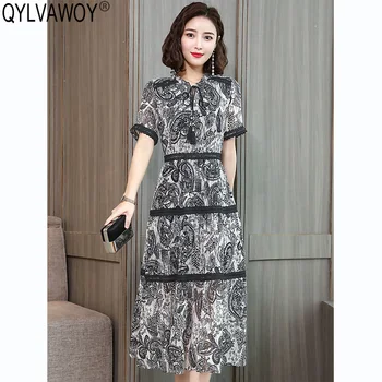 

Summer Silk Dress for Women Clothes 2019 Vintage Korean Floral Black Women Midi Dress Elegant Ladies Dresses Vestidos 300ASC81