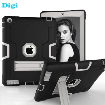 

Case for iPad 4 9.7 inch Shockproof Armor Tablet Case iPad 2 3 4 Protective Shell Skin Tablet Case With Desktop Holder iPad4