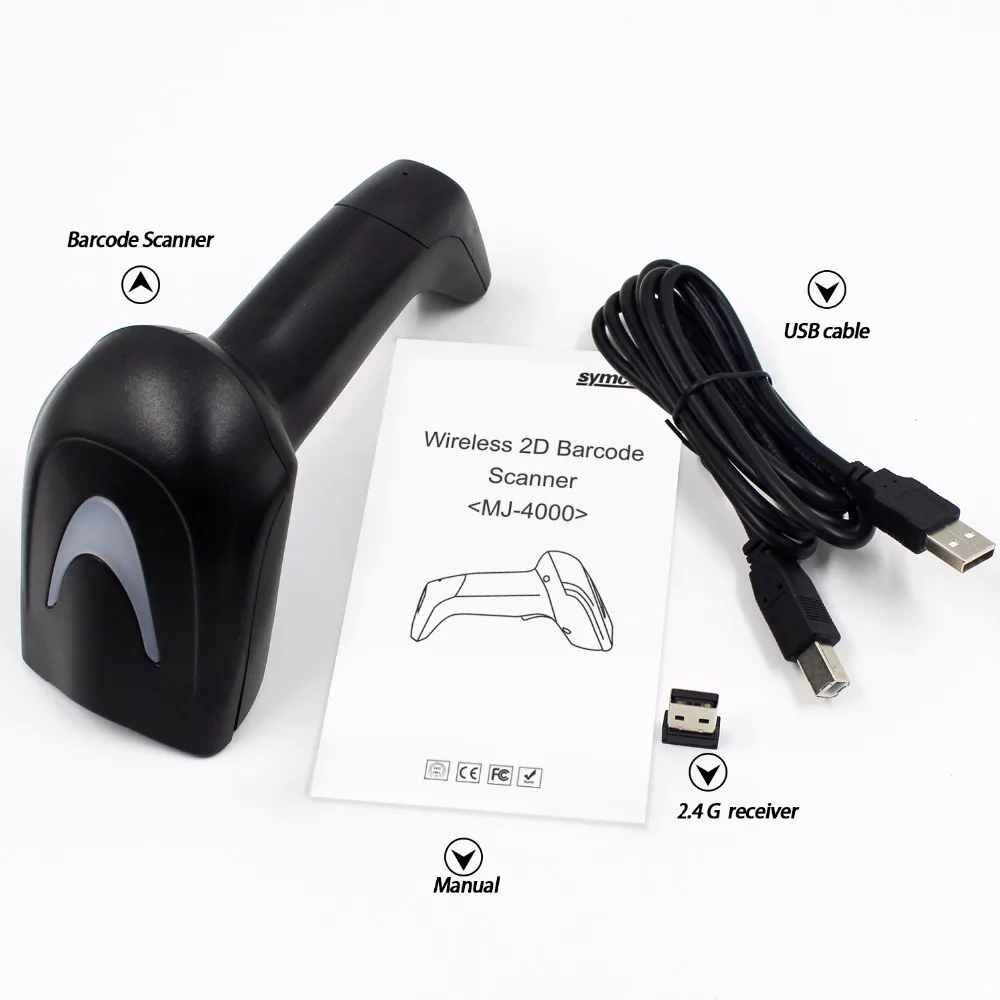 Беспроводной ручной сканер штрих кодов Symcode 1D/2D 2 4 ГГц 200 м|bar code reader|wireless barcode