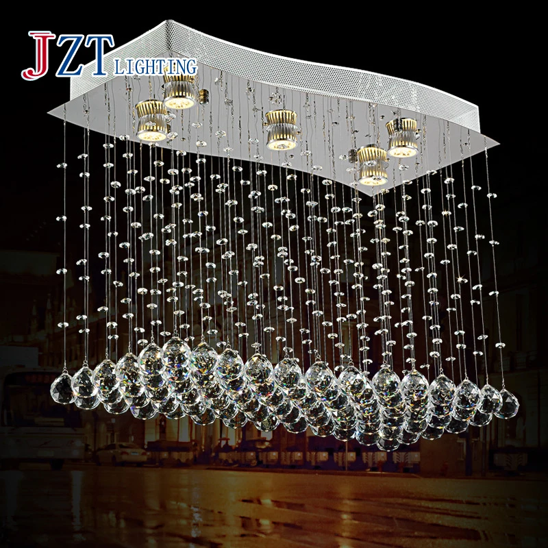 

GETOP LED Chandelier Crystal Lamp Home Lighting W650*350*H500mm With GU10 3w Led Bulb Wave-shaped K9 Crystal Chandeliers