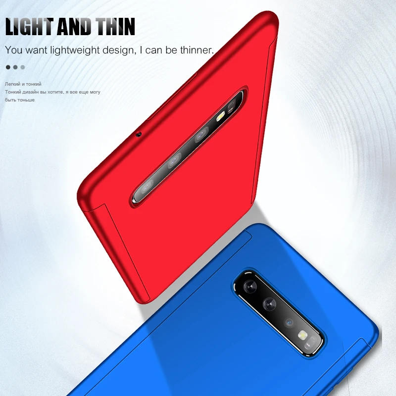 ZNP 360 Full Cover Phone Case For Samsung Galaxy S8 S9 S10 Plus S10E Hard PC Protective Cases For Samsung Note 8 9 S7 Edge Case