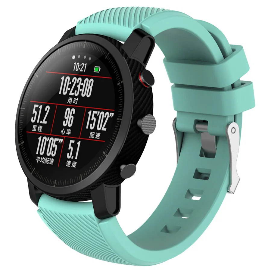 Спортивный ремешок из мягкого силикагеля для часов Xiaomi Amazfit Stratos 2/2 S, браслет для часов Amazfit Pace, аксессуары для ремешка 22 мм