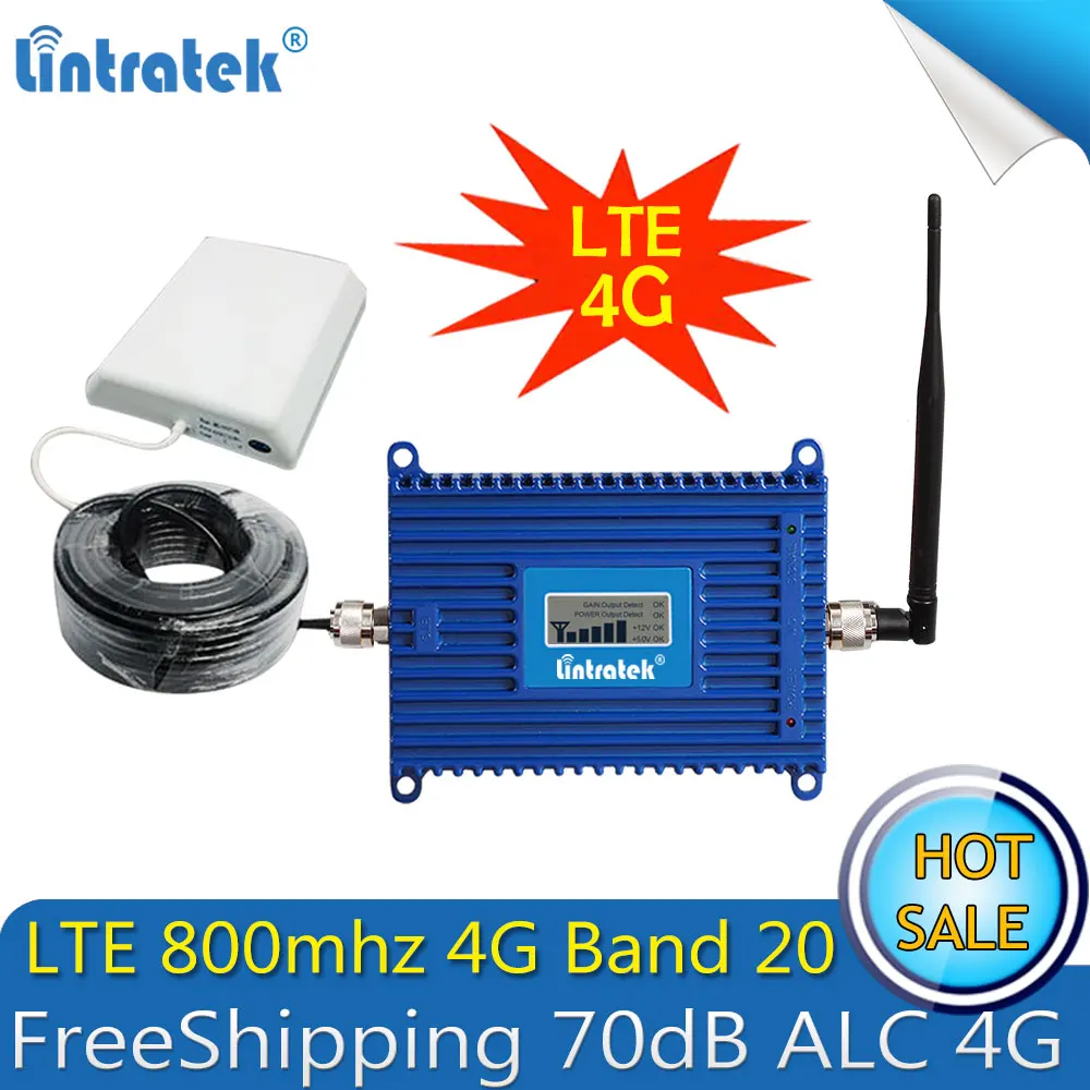 

FreeShipping 4G LTE 800mhz Cell phone Signal Booster LTE 800 MHz Mobile Signal Repeater Amplifier With LCD Display for Europe