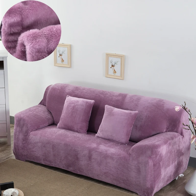 Эластичные Плюшевые Чехлы для дивана для гостиной, диванные полотенца, Нескользящие, сохраняющие тепло, чехлы для дивана, чехлы для дивана - Цвет: colour9