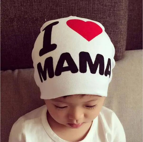 

Warm Winter Autumn Newborn Crochet Baby Hat Girl Boy Cap Children Beanie Infant Cotton knitted toddlers I love papa mama print