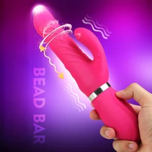 G Spot Dildo Rabbit Vibrator for Women Ball Telescopic Rotary Ewing 10 speeds Vibration USB Magnetic Charging Sex Toys For Women