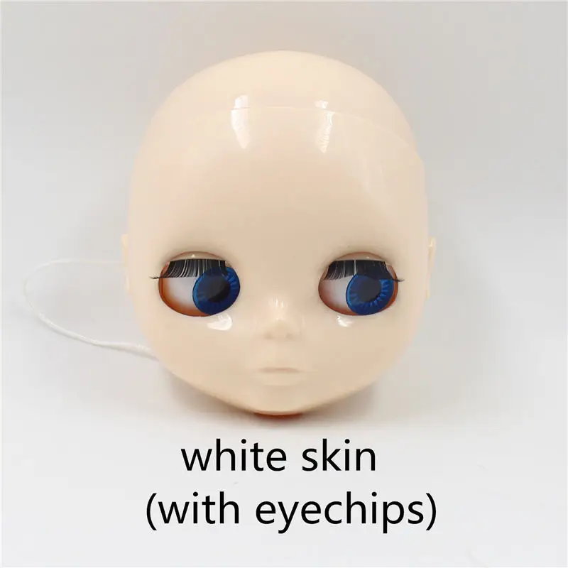 Кукла blyth лысый голова без волос для пользовательского лица DIY кукла, кожа головы свободная, она не собрана - Цвет: white