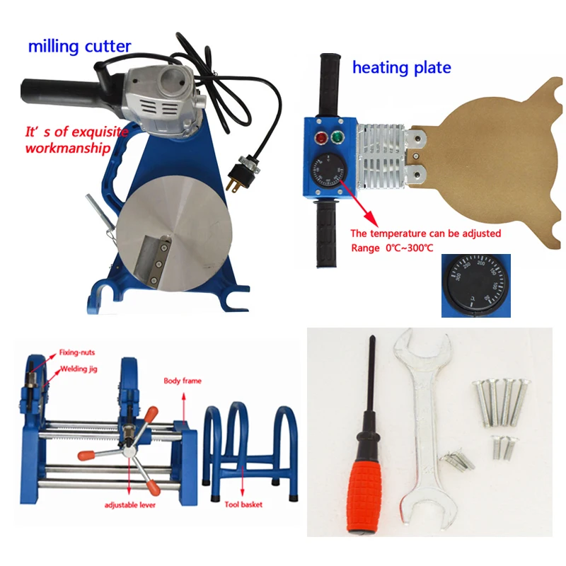 110V/220V Pipe Fusion Welder Tool 2.5"-6.30"(63-160mm) PE PPR PB PVDF HDPE Butt Fusion Welding Machine Piping Hot Melt Engine 4