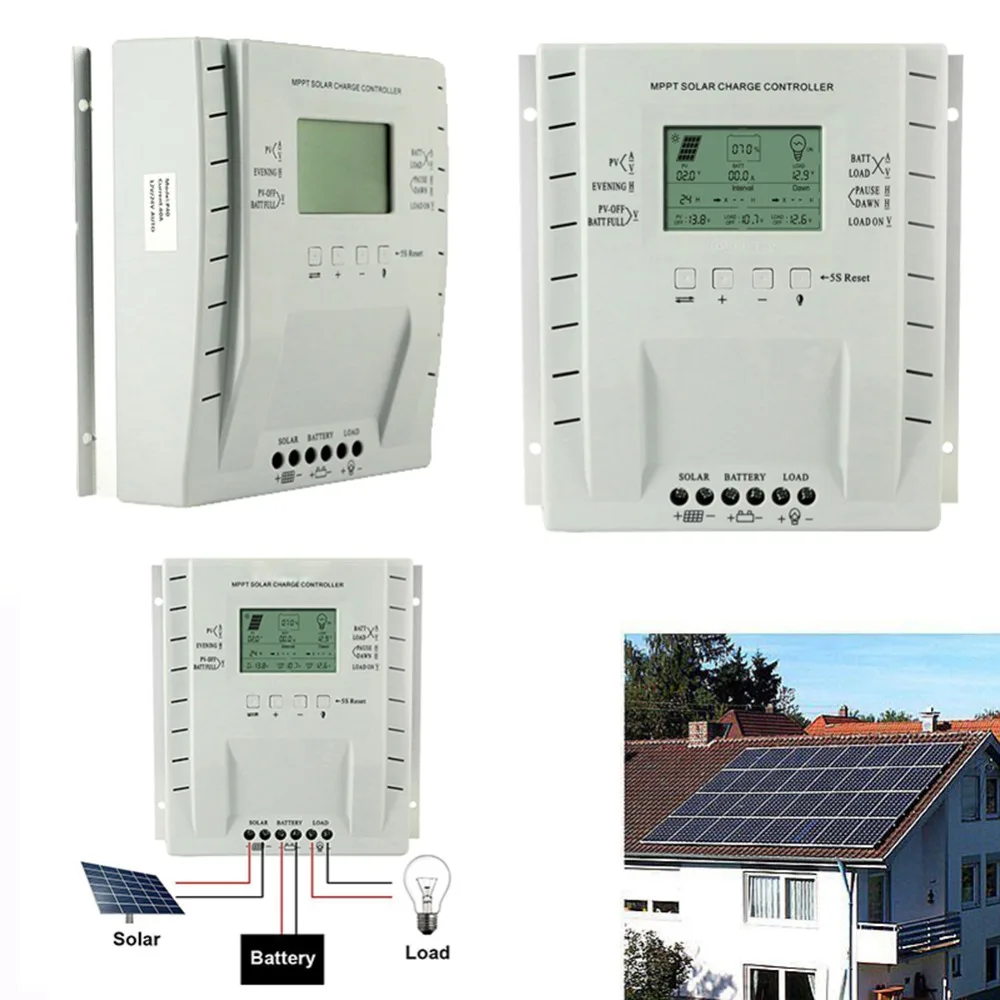 

Solar Charger Controller 30/40A Output 12V 24V LCD Solar Panel Regulator with Load Timer and Light Control for Lighting#291052