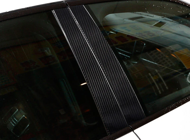 

For Porsche Panamera 971 2017 2018 Exterior Window Central Pillar Posts Cover Sticker Trim Carbon Fiber 4pcs Car Styling
