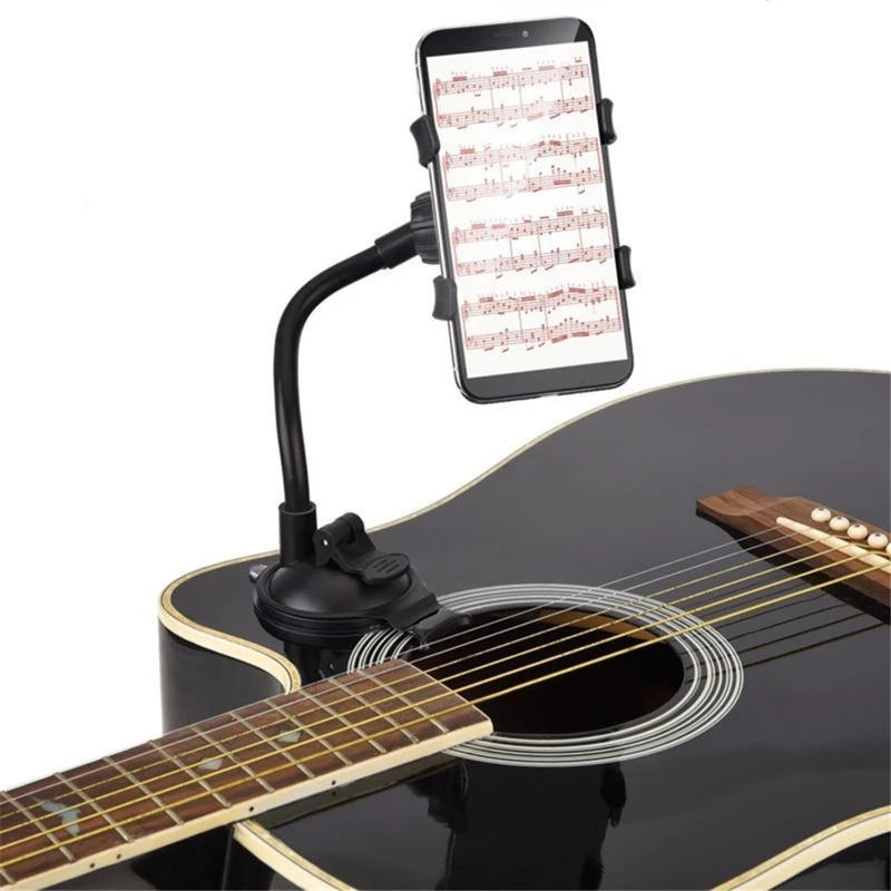 

Car Cell Phone Holder Stand Sucker Suction Cups Musicians Guitar Holder for iPhone X Xiaomi Guitar Street Singing lyrics Song