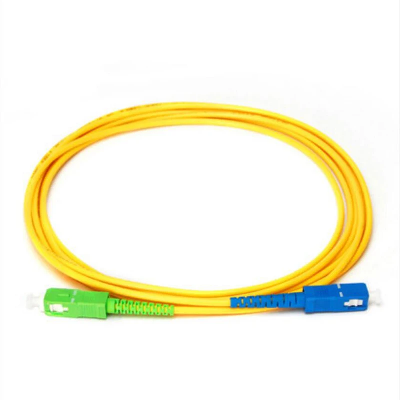

10 uds/lote SC APC a SC UPC SC Cable de parche Simplex 3,0mm PVC monomodo Cable de parche de fibra jumper