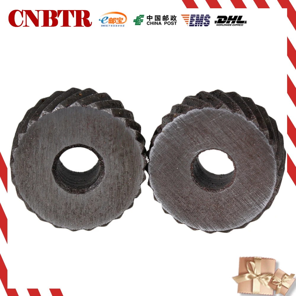 

CNBTR 2pcs Silver Positive Negative Knurling Tool 2mm Pitch Diagonal Knurling Wheel