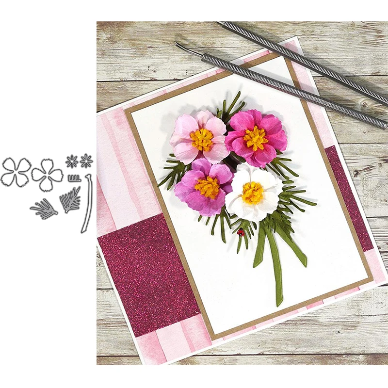 Цветок Космос резки металла умирает Трафареты для DIY Скрапбукинг Craft Бумага карты