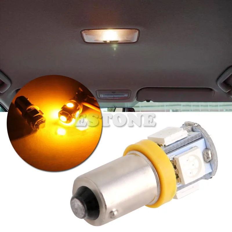 

Yellow Super Bright T11 BA9S 5050 SMD 5 LED Car Light Bulb Lamp 12V New