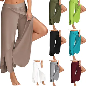 

New 2017 Women Spring Summer Sexy Fashion Casual Elegant Split Long Wide Pants