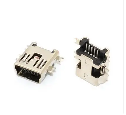 

10pcs/lot Mini USB 5pin Female Socket Connector 4foot for Tail Charging Mobile Phone Data Interface