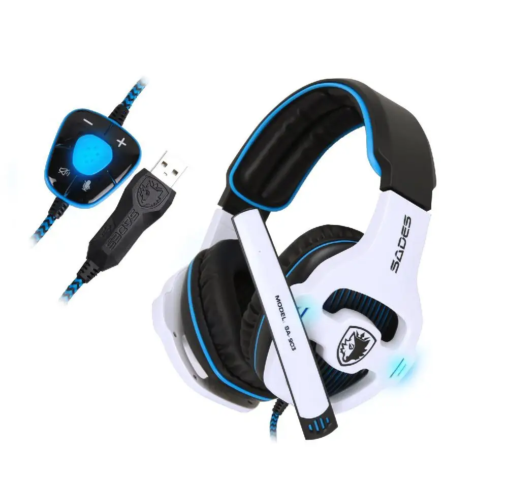 SADES SA903 игровая гарнитура Gamer USB 7 1 объемный звук проводные наушники с микрофоном