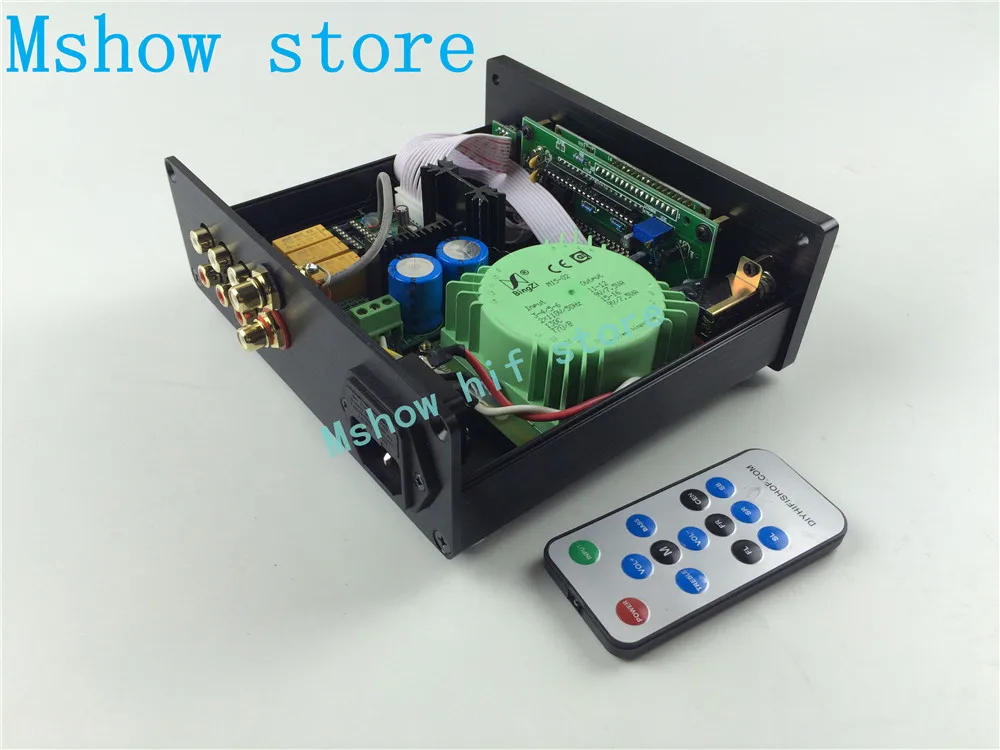 Mshow hifi audio New version PGA2310 DIP8 chip Preamp Stero Remote Volume Controller Pre-amplifier 3 ways input