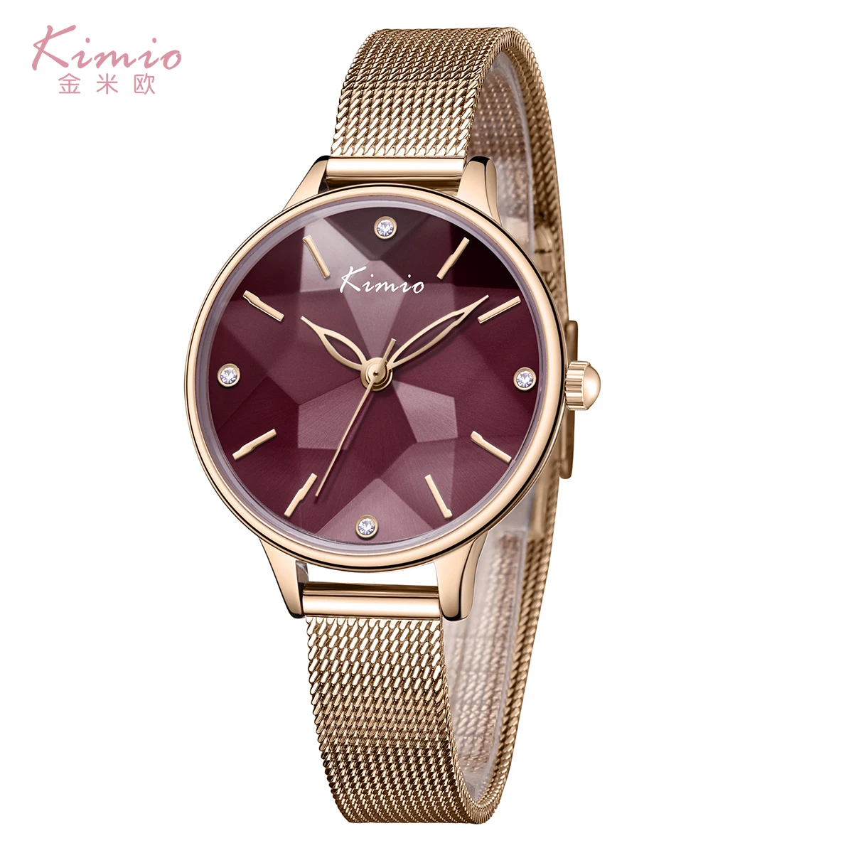 

KIMIO Quartz Diamond Alloy Rose Gold relogio feminino Bracelet Dress Luxury Women's Watches Wristwatch for girls K6305M