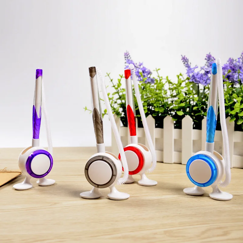 

10Pcs Hospital Bank Hotel Front Desk Desktop Pen Double Feet Can Stick in Desktop Pen